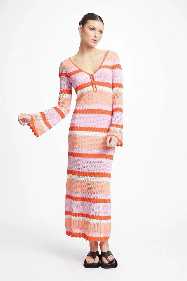 Guava Knit Crochet Maxi Dress