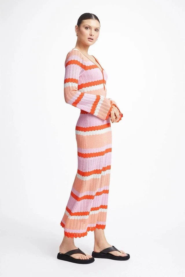 Guava Knit Crochet Maxi Dress