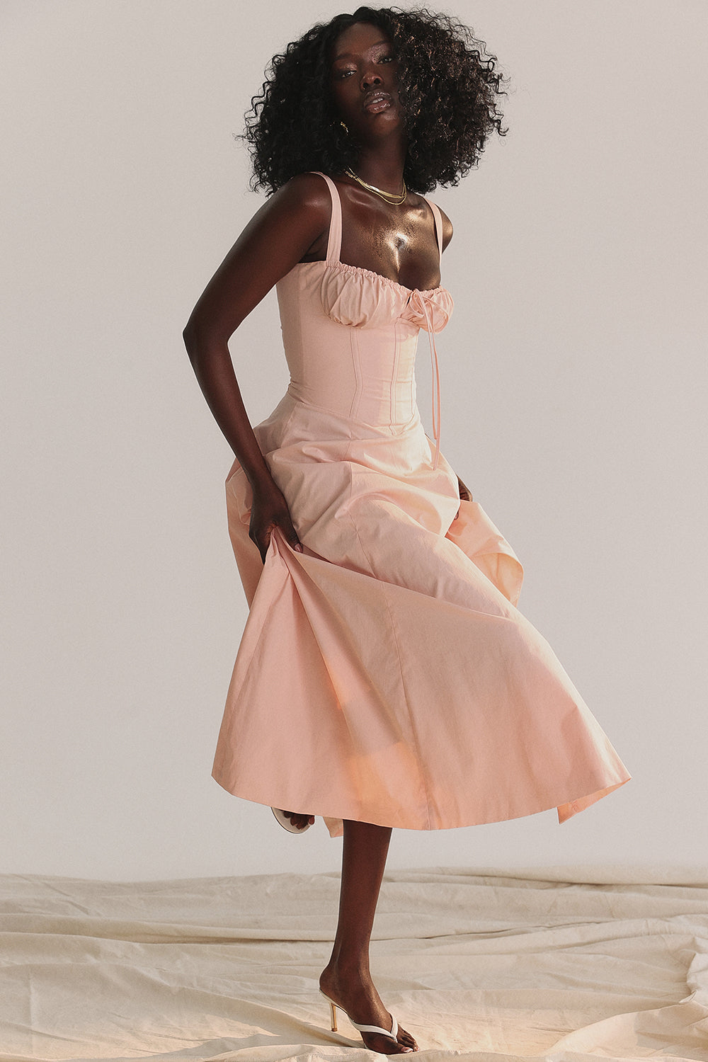 Carmen Baby Pink Bustier Dress - Momentary Wardrobe