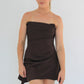 Dress Hire Australia [brand_name] Jasmine Chocolate Draped Strapless Corset Dress - Momentary Wardrobe 