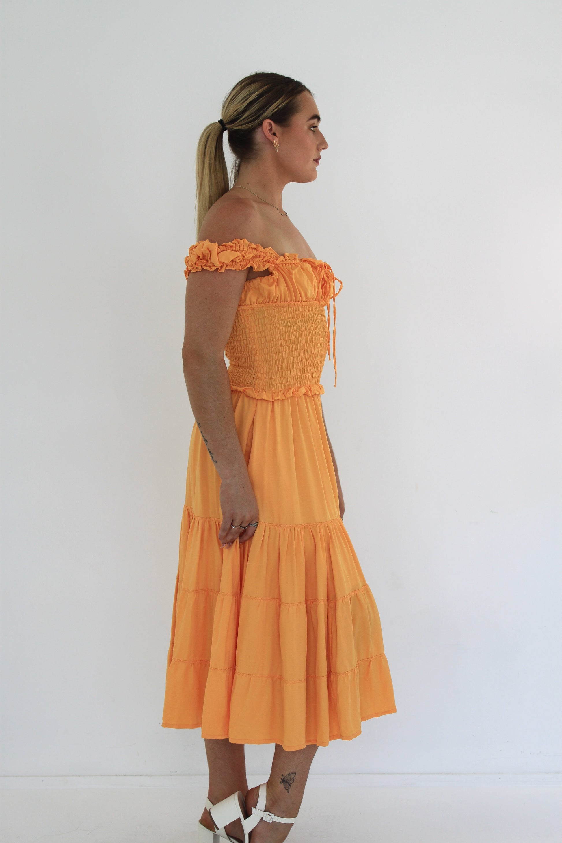 Dress Hire Australia [brand_name] PHEDRA DRESS APRICOT - Momentary Wardrobe 