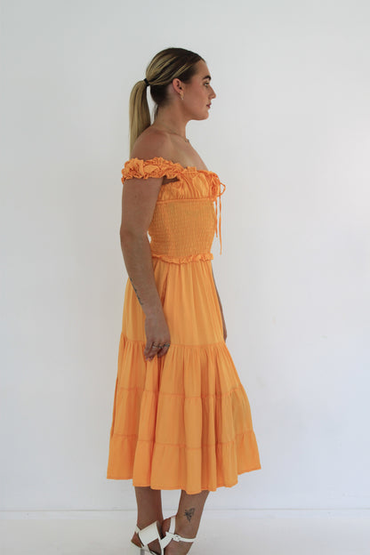 Dress Hire Australia [brand_name] PHEDRA DRESS APRICOT - Momentary Wardrobe 