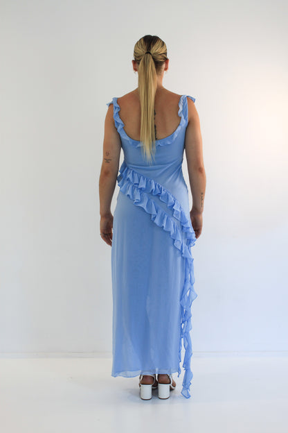 Dress Hire Australia [brand_name] Ariela Soft Blue Ruffle Maxi Dress - Momentary Wardrobe 