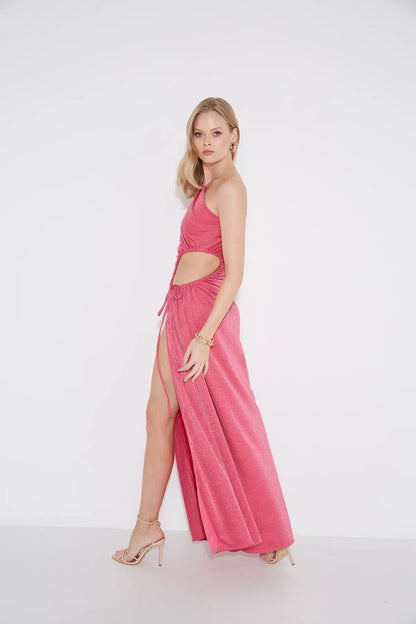 Dress Hire Australia [brand_name] Nour Pink Shimmer Dress - Momentary Wardrobe 