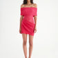 Nico Off Shoulder Mini Dress in Watermelon