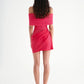 Nico Off Shoulder Mini Dress in Watermelon