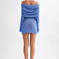 Marisol Off Shoulder Boucle Mini Dress - Periwinkle