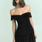 Krista Strapless Suiting Top and Mura Pleated Mini Skirt in Black