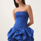 Violette Bubble Hem Mini Dress in Cobalt