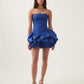 Violette Bubble Hem Mini Dress in Cobalt