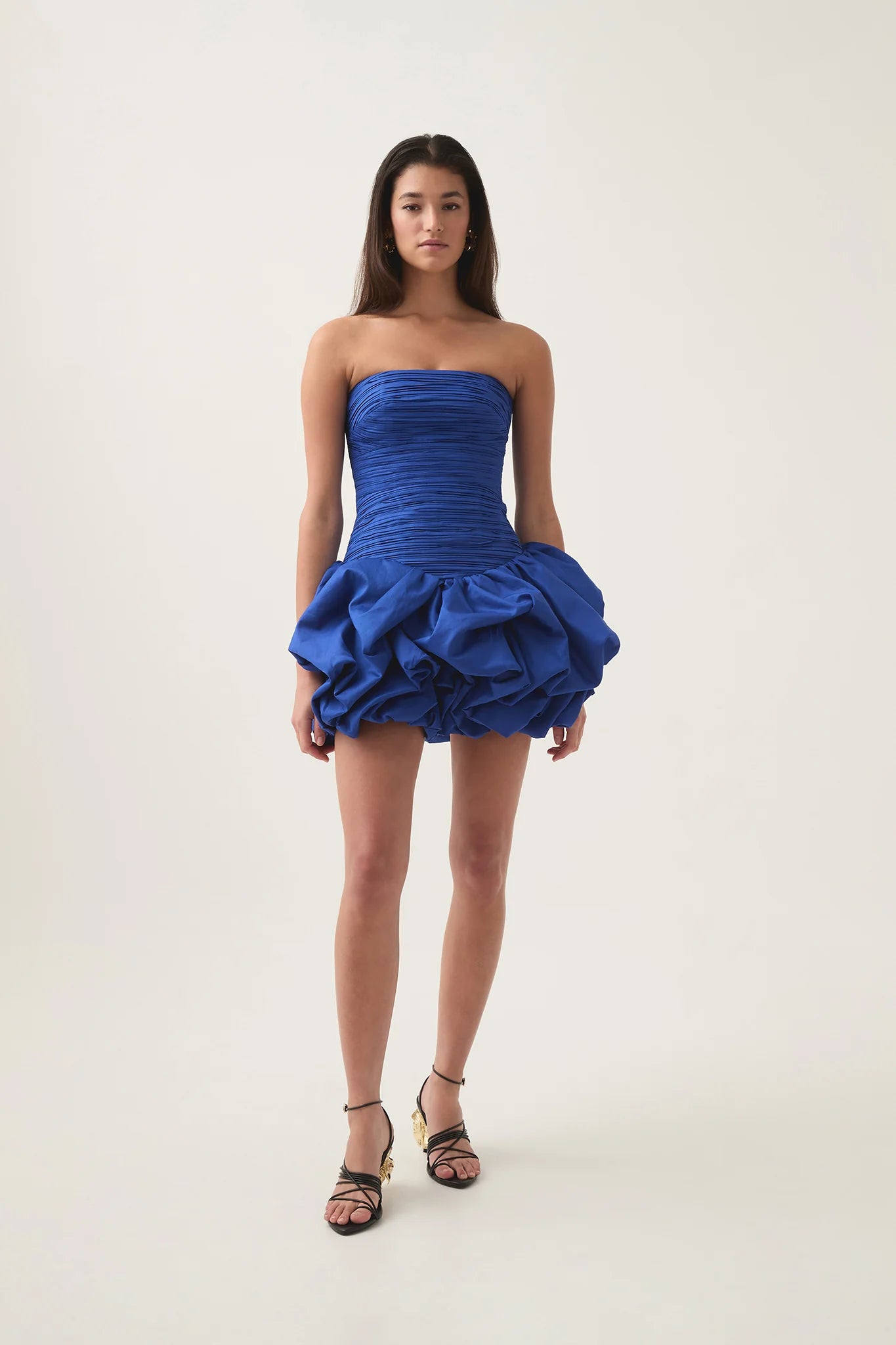 Violette Bubble Hem Mini Dress in Cobalt