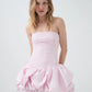 Violette Bubble Hem Mini Dress in Blush