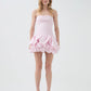 Violette Bubble Hem Mini Dress in Blush