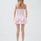 Violette Bubble Hem Mini Dress in Blush