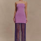Koah Fringe Bandage Knit Maxi Dress - Purple