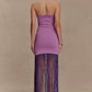 Koah Fringe Bandage Knit Maxi Dress - Purple