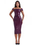 Dress Hire Australia [brand_name] RAVEN VEGAN LEATHER CORSET DRESS MULBERRY - Momentary Wardrobe 