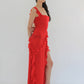 Dress Hire Australia [brand_name] Ariela Cherry Ruffle Maxi Dress - Momentary Wardrobe 