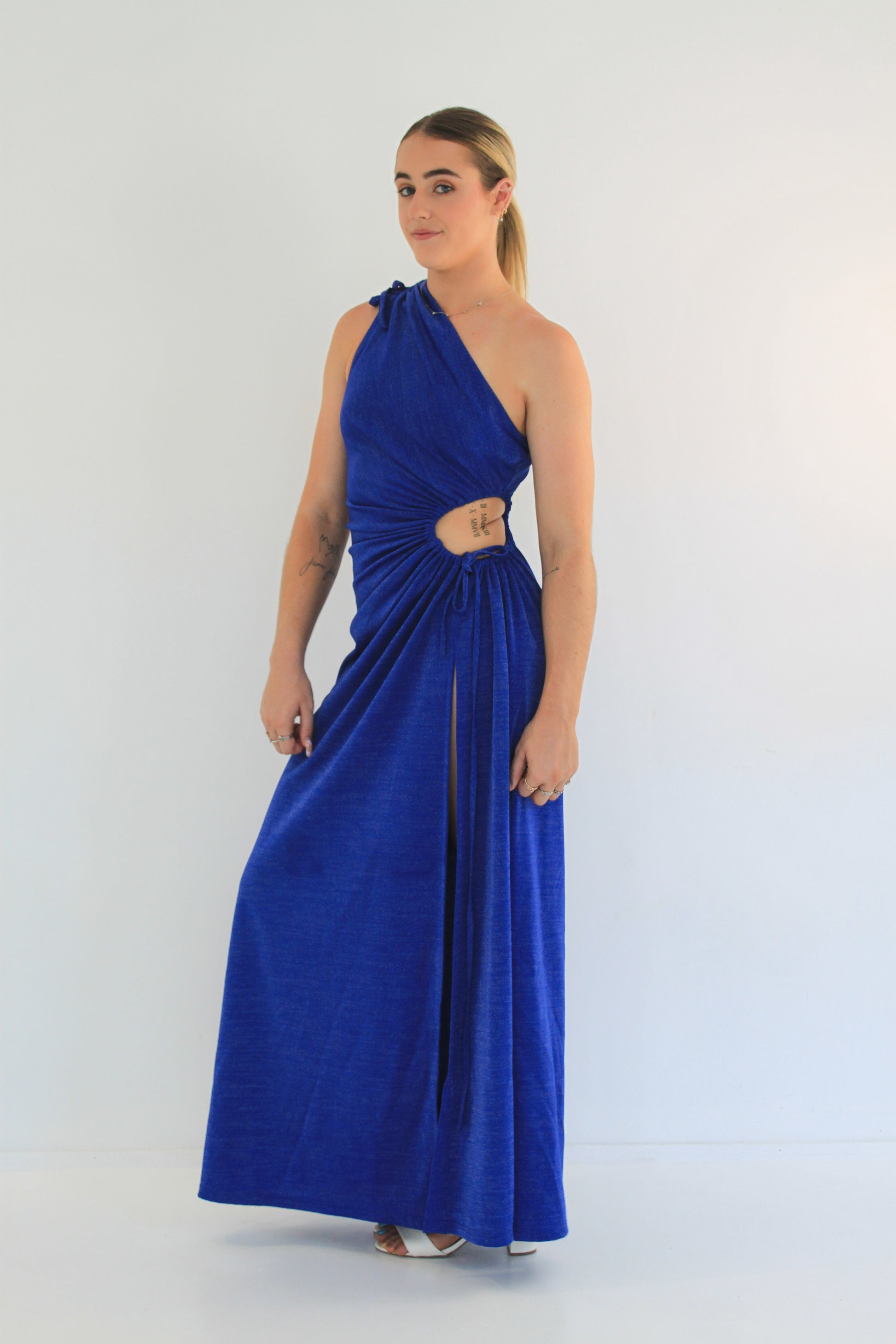 Dress Hire Australia [brand_name] Nour Blue Shimmer Dress - Momentary Wardrobe 