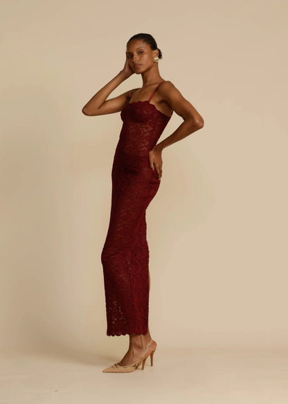 Dress Hire Australia [brand_name] MARGOT DRESS WINE - Momentary Wardrobe 