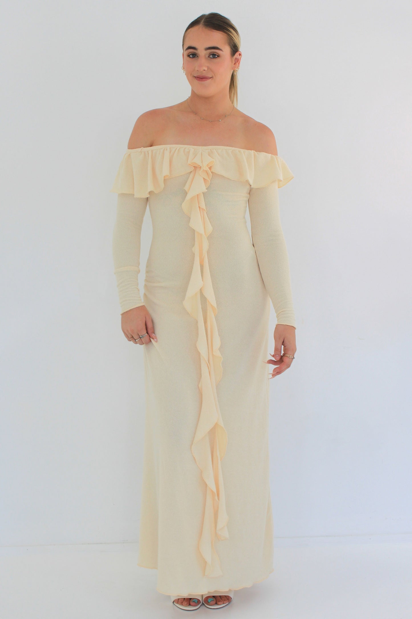 Dress Hire Australia [brand_name] Mila Dress in Buttercream - Momentary Wardrobe 