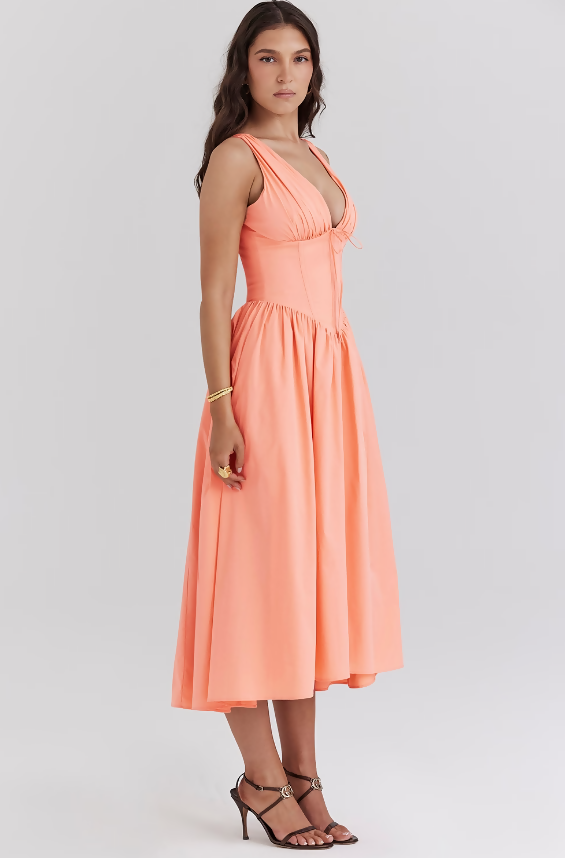 Emmelina Sorbet Cotton Corset Sundress - Momentary Wardrobe