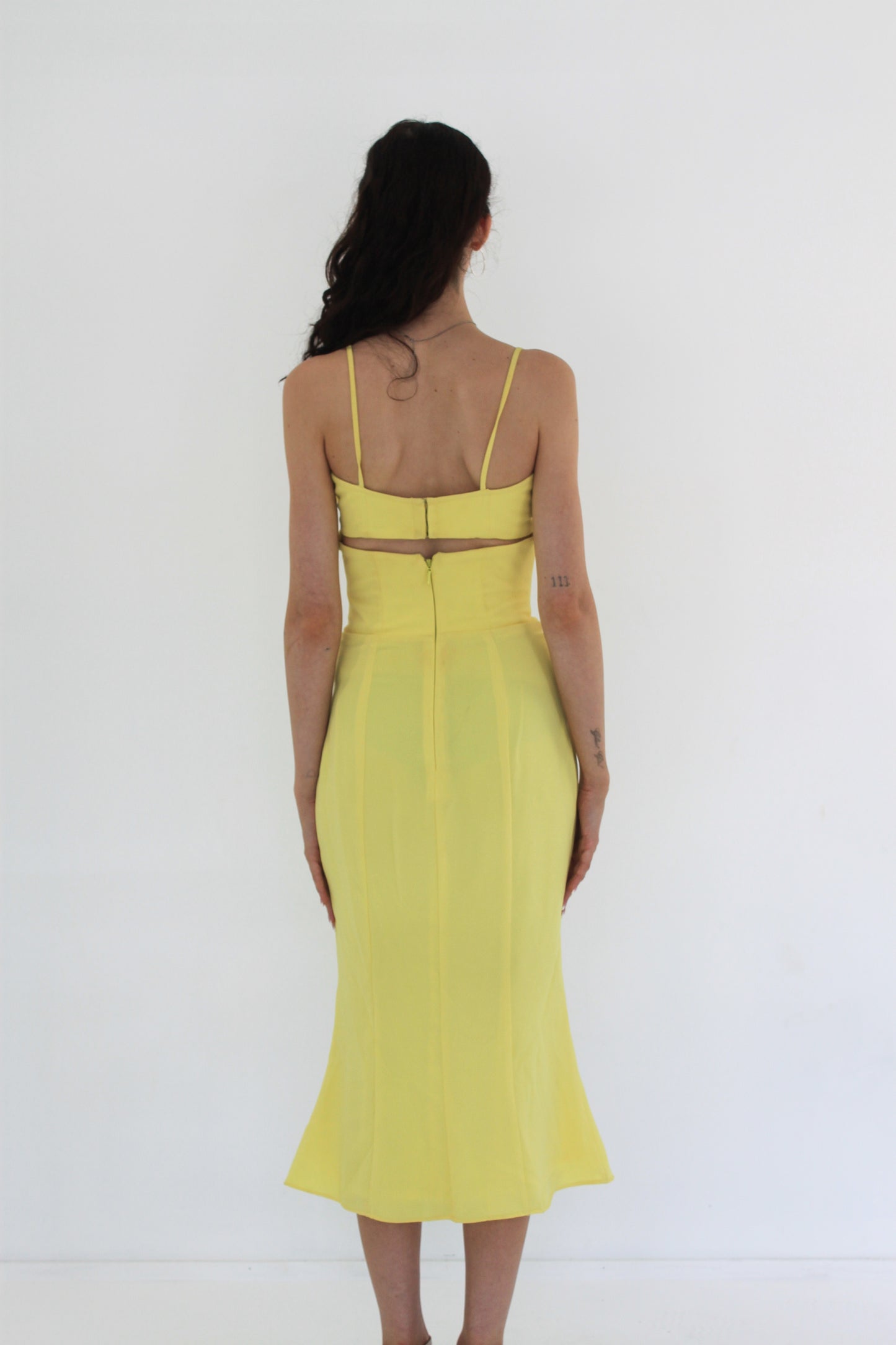 Dress Hire Australia [brand_name] Soren Buttercup Cutout Midi Dress - Momentary Wardrobe 