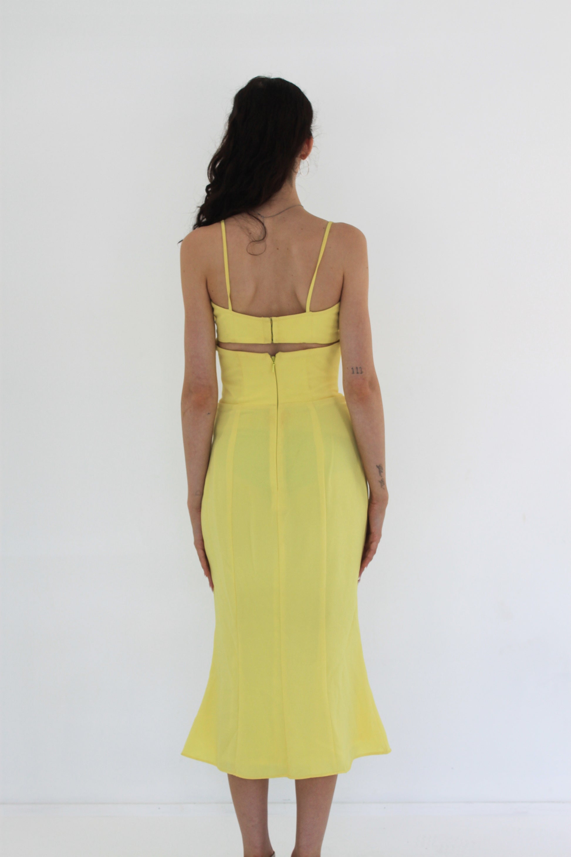 Dress Hire Australia [brand_name] Soren Buttercup Cutout Midi Dress - Momentary Wardrobe 