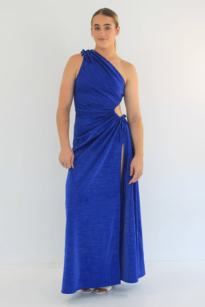 Dress Hire Australia [brand_name] Nour Blue Shimmer Dress - Momentary Wardrobe 