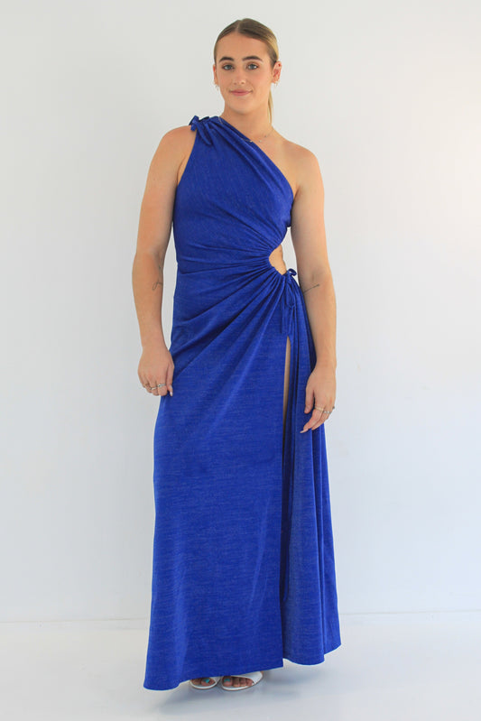 Dress Hire Australia [brand_name] Nour Blue Shimmer Dress - Momentary Wardrobe 