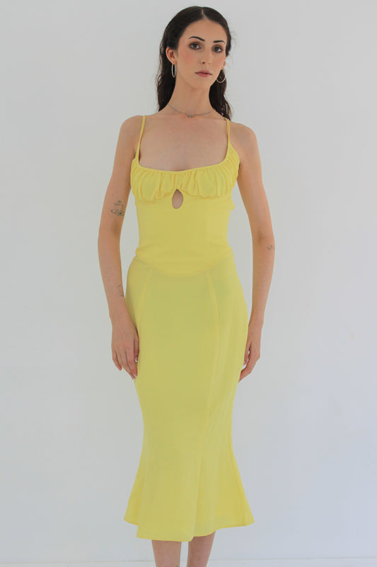 Dress Hire Australia [brand_name] Soren Buttercup Cutout Midi Dress - Momentary Wardrobe 