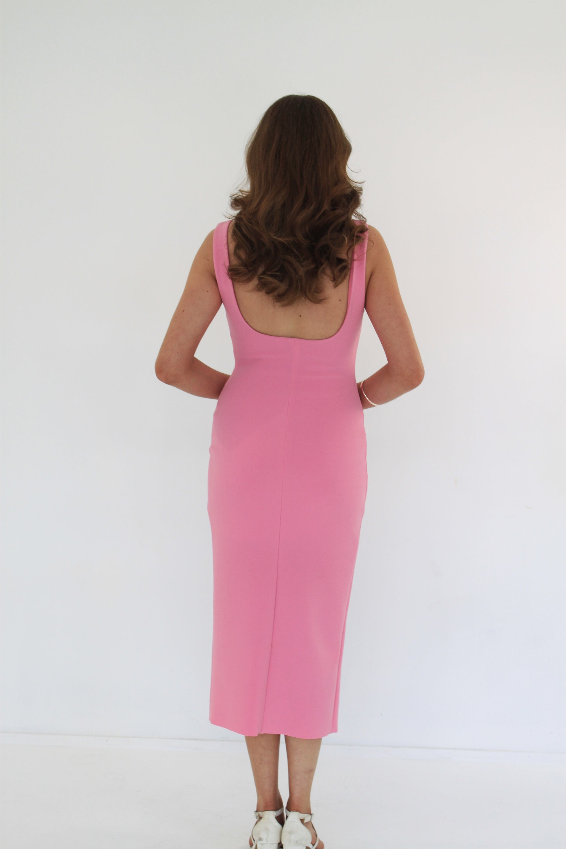 Dress Hire Australia [brand_name] Joelle Sleeveless Bubble Gum Midi Dress - Momentary Wardrobe 