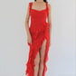 Dress Hire Australia [brand_name] Ariela Cherry Ruffle Maxi Dress - Momentary Wardrobe 