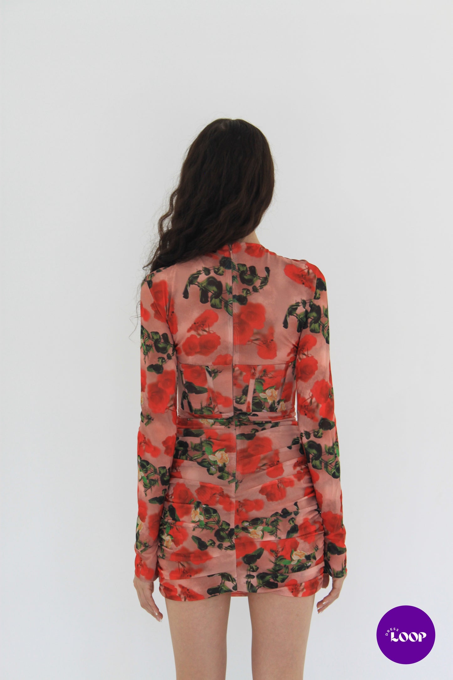 Adanna Rose Print Corset Mini Dress
