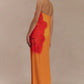 Amaya Strapless Chiffon Maxi Dress Koi Orchid Print