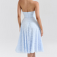 Arietta Bluebell Floral Jacquard Halter Midi Dress