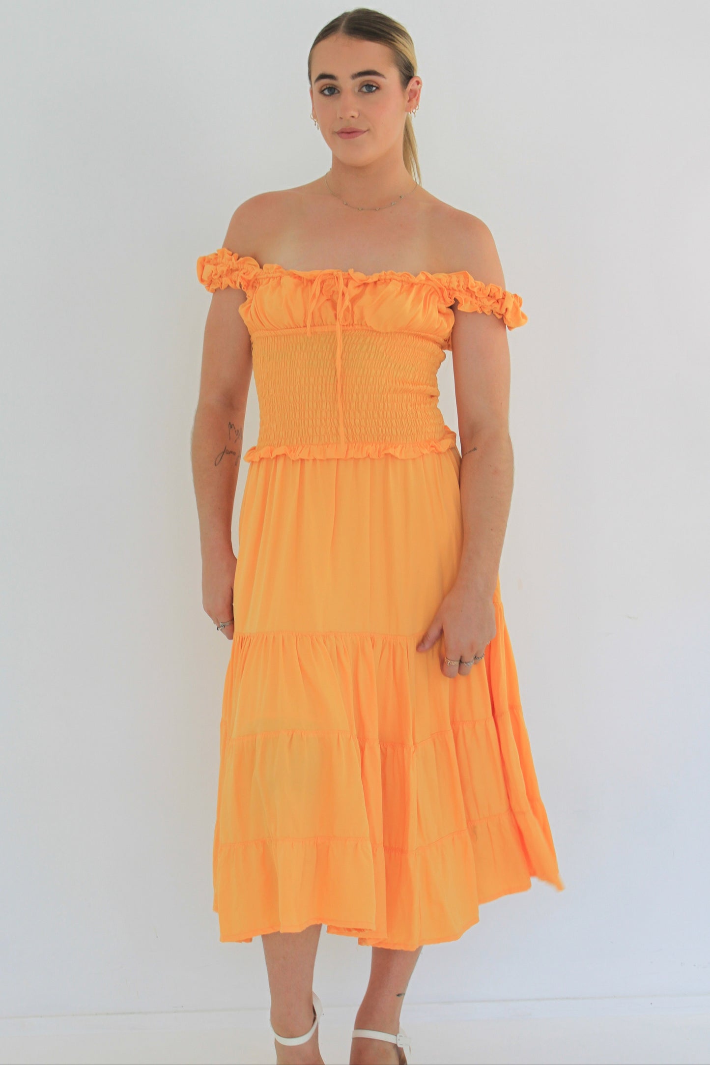 Dress Hire Australia [brand_name] PHEDRA DRESS APRICOT - Momentary Wardrobe 