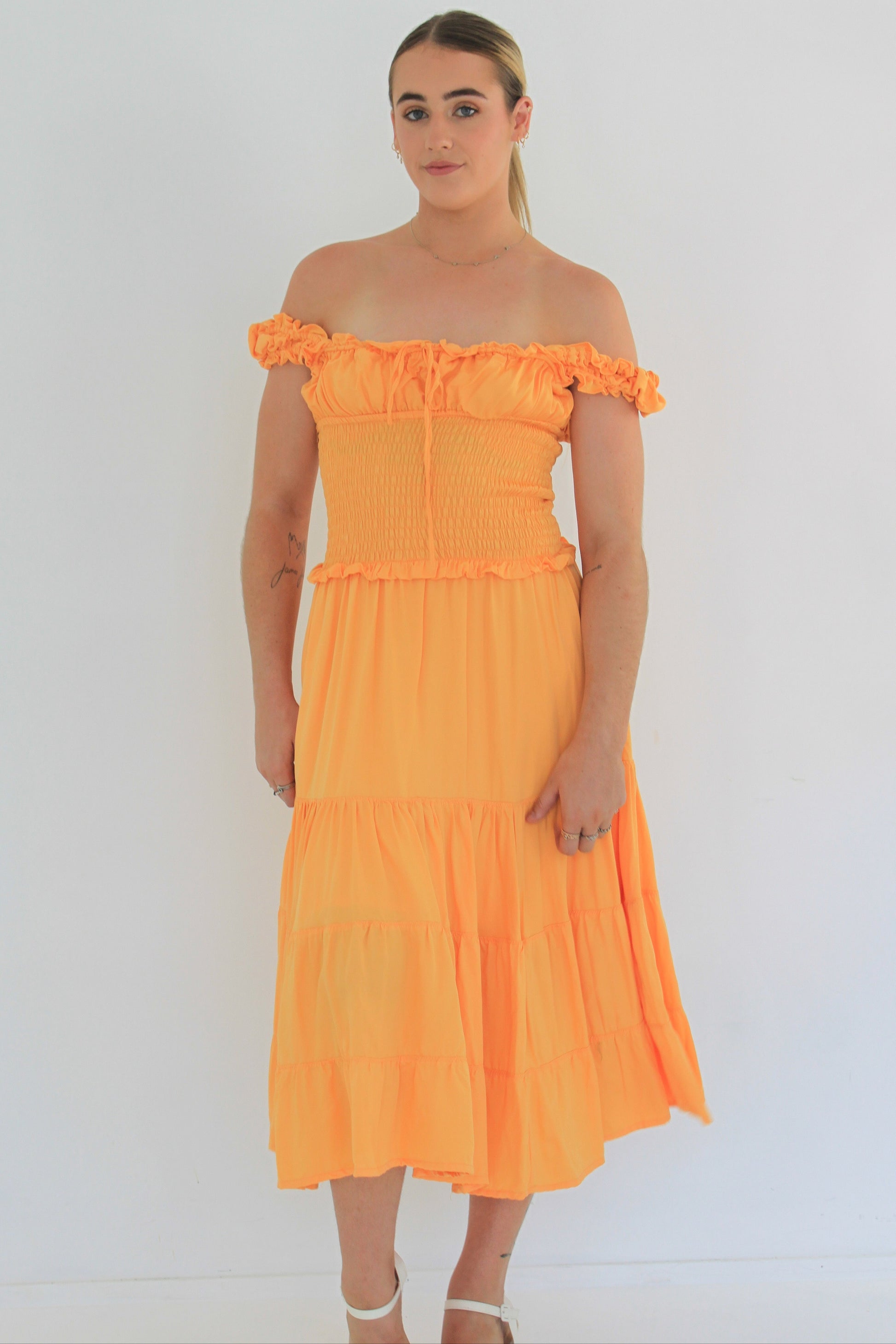 Dress Hire Australia [brand_name] PHEDRA DRESS APRICOT - Momentary Wardrobe 
