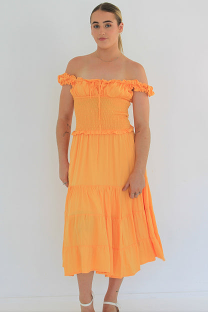 Dress Hire Australia [brand_name] PHEDRA DRESS APRICOT - Momentary Wardrobe 