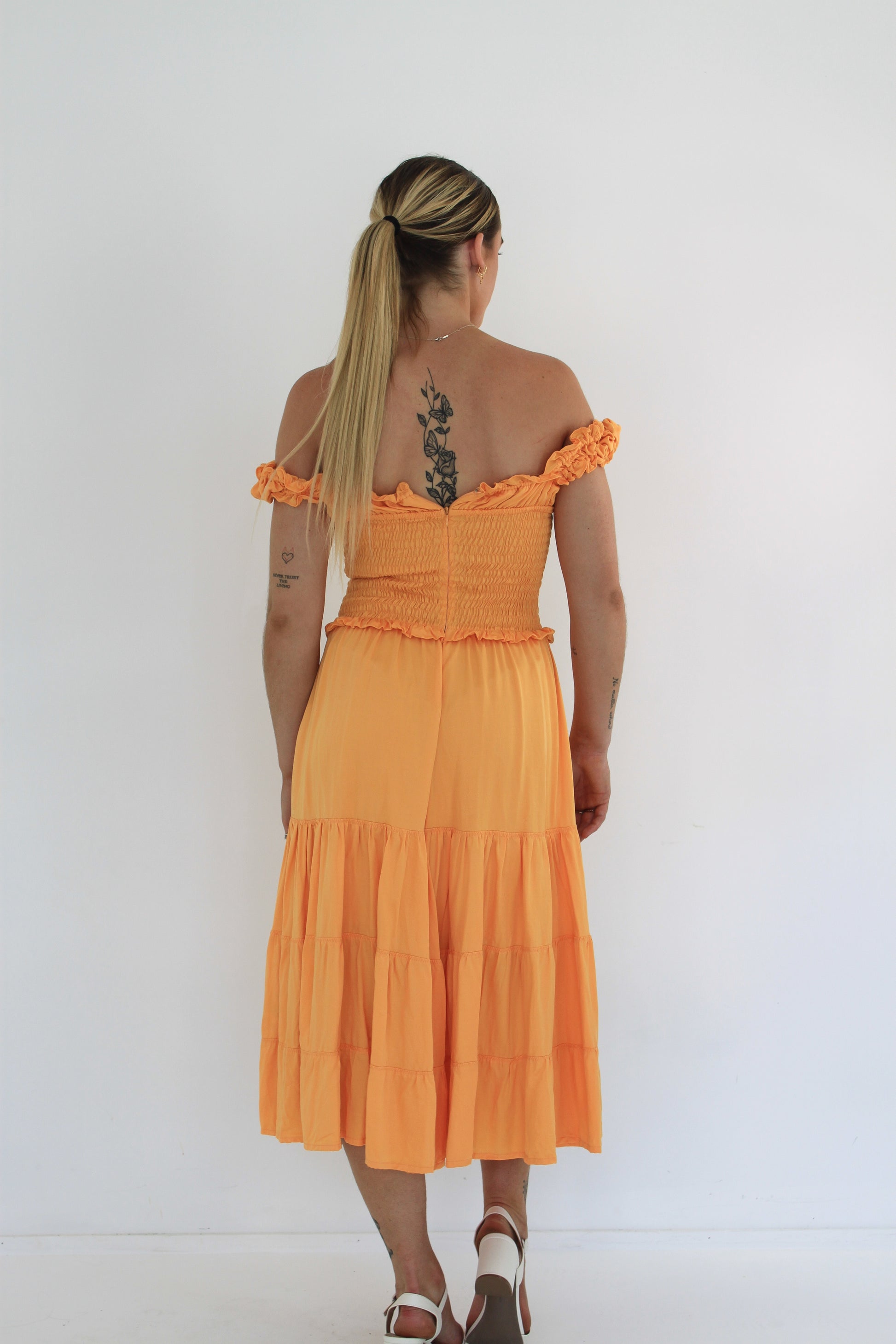 Dress Hire Australia [brand_name] PHEDRA DRESS APRICOT - Momentary Wardrobe 