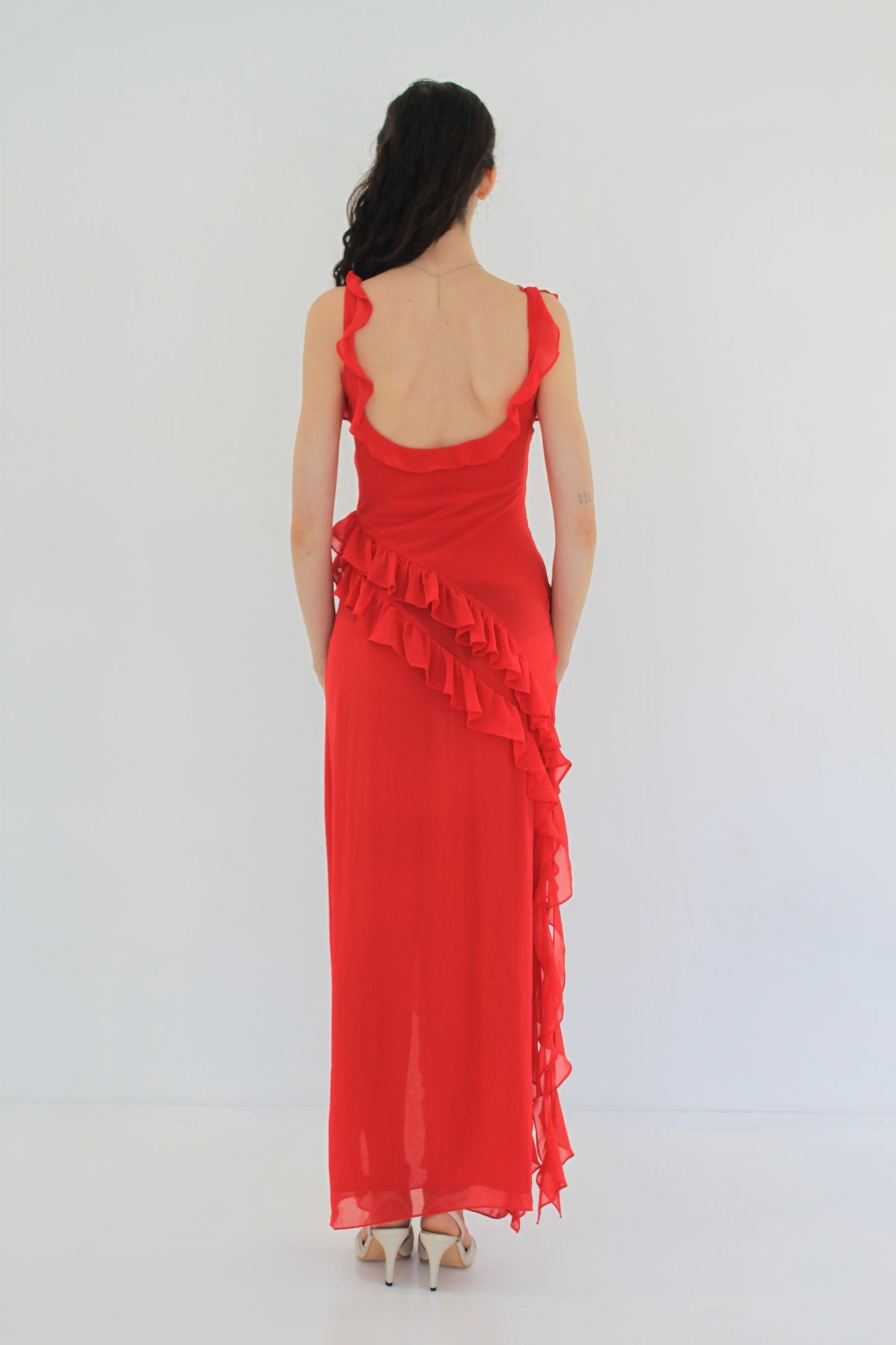 Dress Hire Australia [brand_name] Ariela Cherry Ruffle Maxi Dress - Momentary Wardrobe 