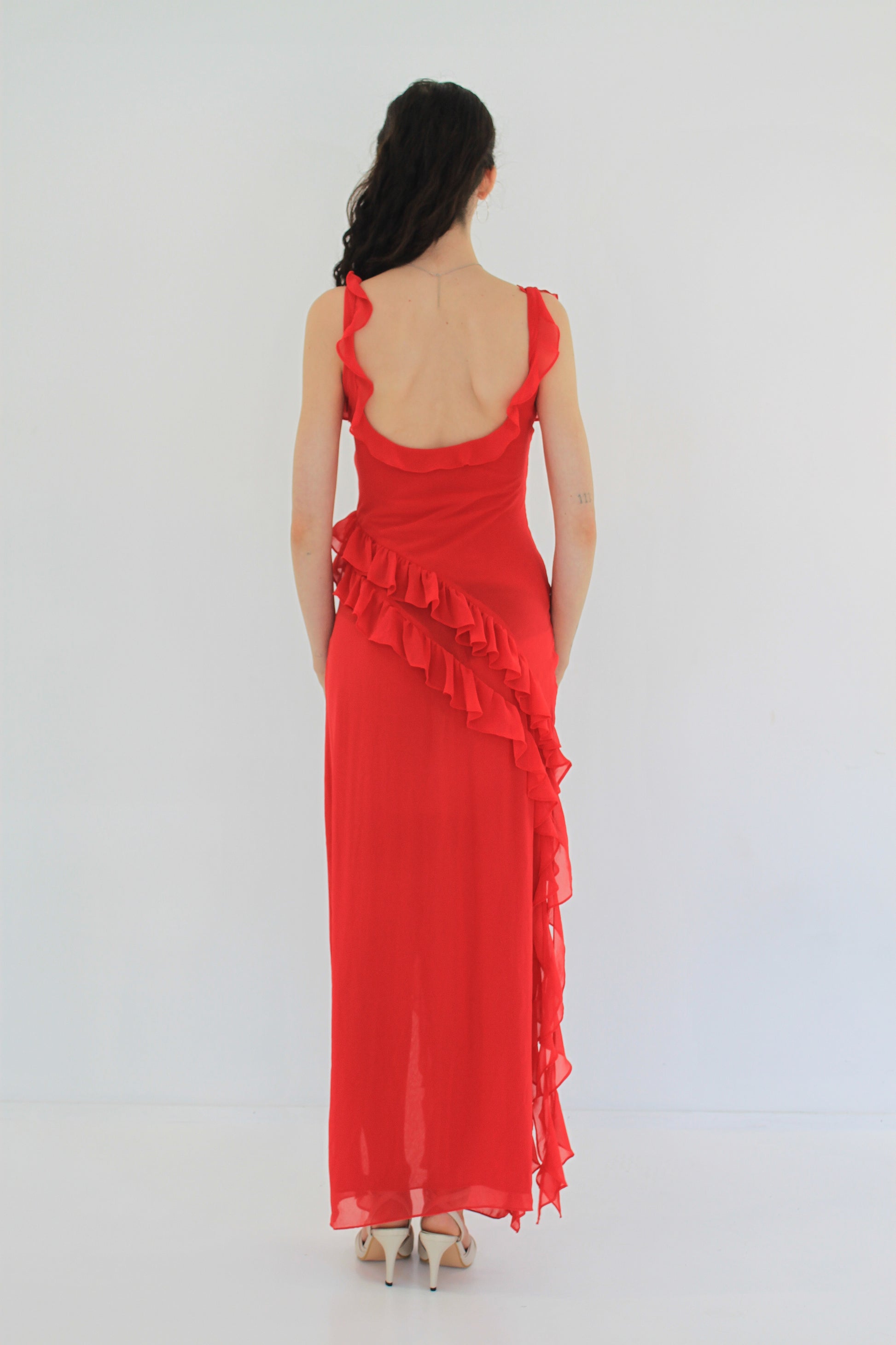 Dress Hire Australia [brand_name] Ariela Cherry Ruffle Maxi Dress - Momentary Wardrobe 