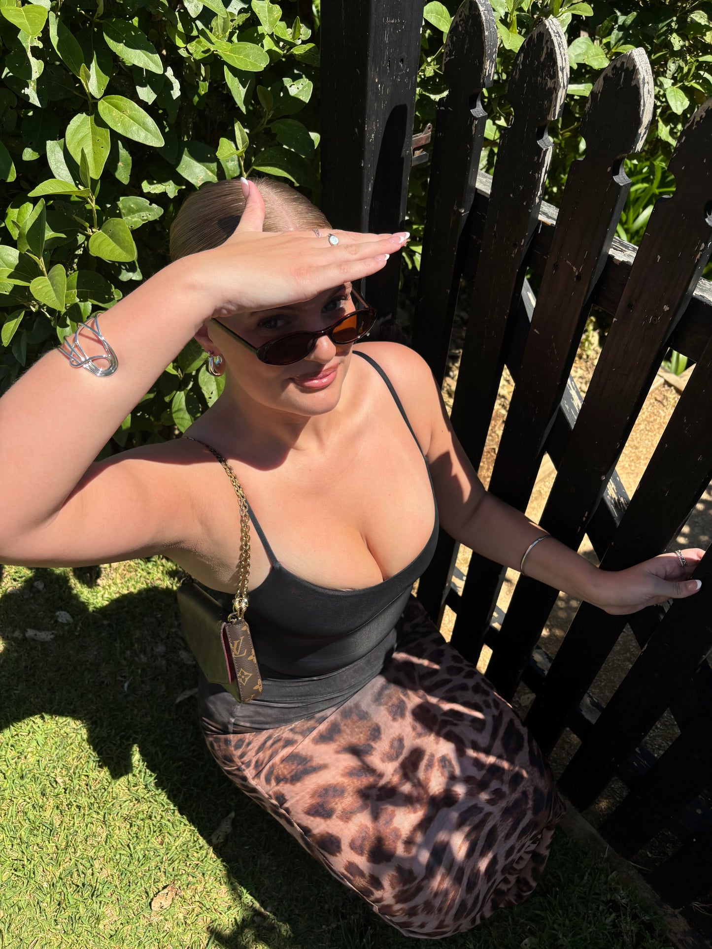 Blair Sculpting Midi Dress Ombre Leopard Print