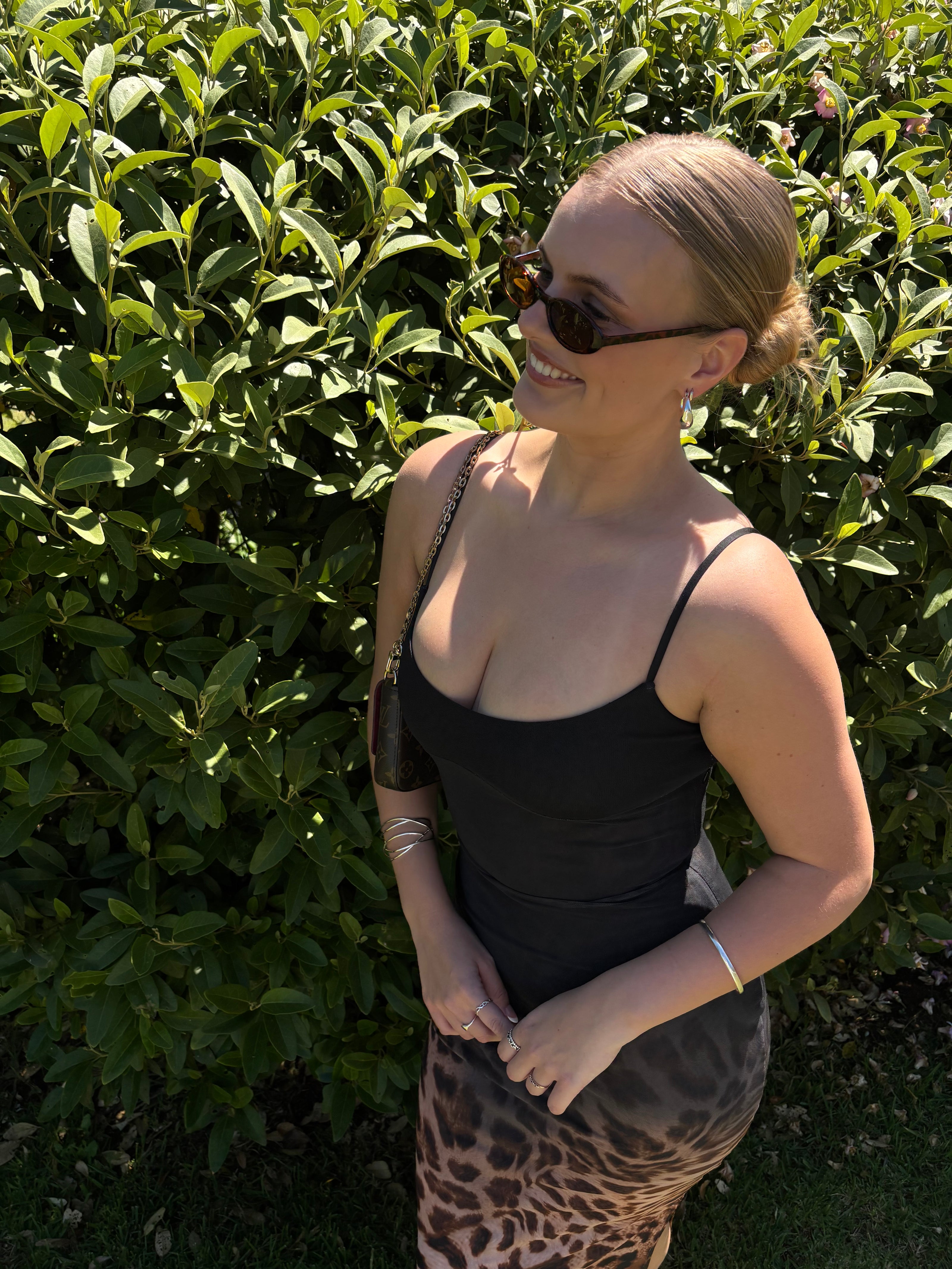 Blair Sculpting Midi Dress Ombre Leopard Print