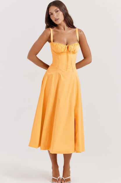 Dress Hire Australia [brand_name] Carmen Tangerine Bustier Sundress - Momentary Wardrobe 
