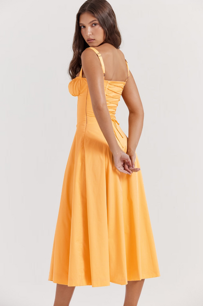 Dress Hire Australia [brand_name] Carmen Tangerine Bustier Sundress - Momentary Wardrobe 