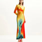 Lily Illusion Print Dress - Multicolor