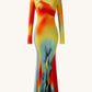 Lily Illusion Print Dress - Multicolor