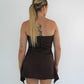 Dress Hire Australia [brand_name] Jasmine Chocolate Draped Strapless Corset Dress - Momentary Wardrobe 