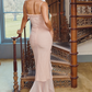 Dress Hire Australia [brand_name] Gabriella Soft Peach Ruffled Front Gown - Momentary Wardrobe 